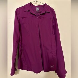 REI long sleeve travel shirt. Quick drying. Great for sun protection.